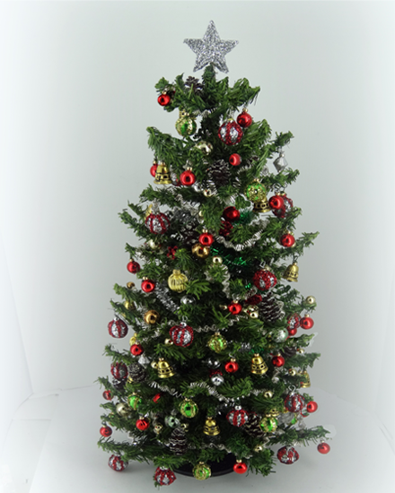 8.5" Luxury One of a Kind 12th scale Traditional Christmas Tree - Click Image to Close